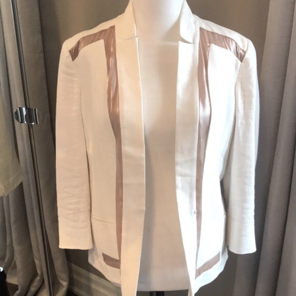 🤍J BRAND White & Sheer Blazer